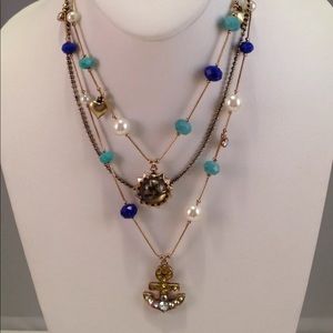 Betsey Johnson Anchor & Ship Illusion Necklace